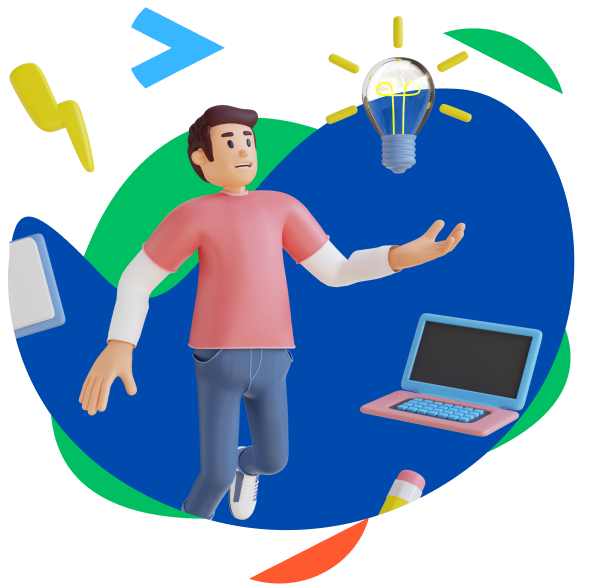 Estudiante inspirado con ideas innovadoras, apoyado por la tecnología y recursos educativos de la Academia Pitágoras para prepararse para la vida universitaria